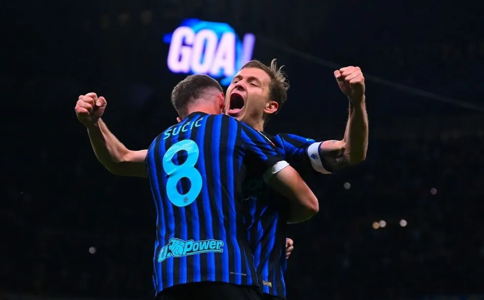 Jugadores del Inter celebran uno de sus goles. Foto: Inter de Milán.