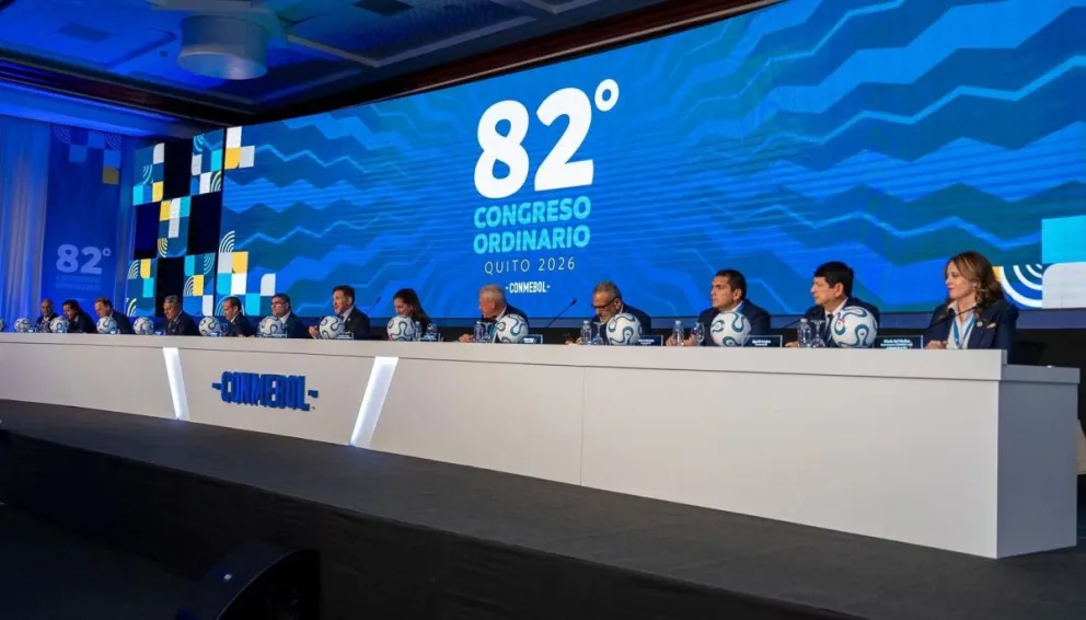 Dirigentes de la Conmebol reunidos en Quito, Ecuador, durante el Congreso que se desarrolló en Quito, Ecuador.