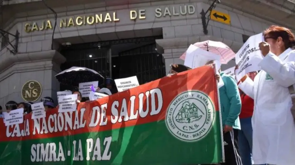 Una protesta anterior de trabajadores de la CNS. Foto: Red Uno