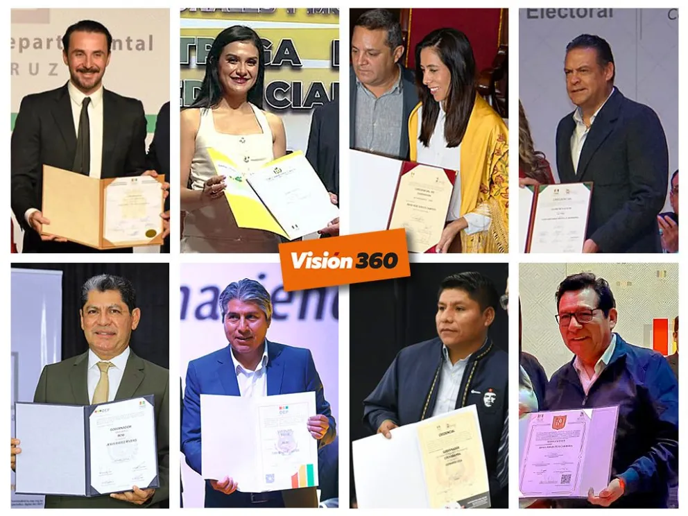Los gobernadores electos. Fotos: RRSS de los políticos y APG. Montaje: Visión 360 
