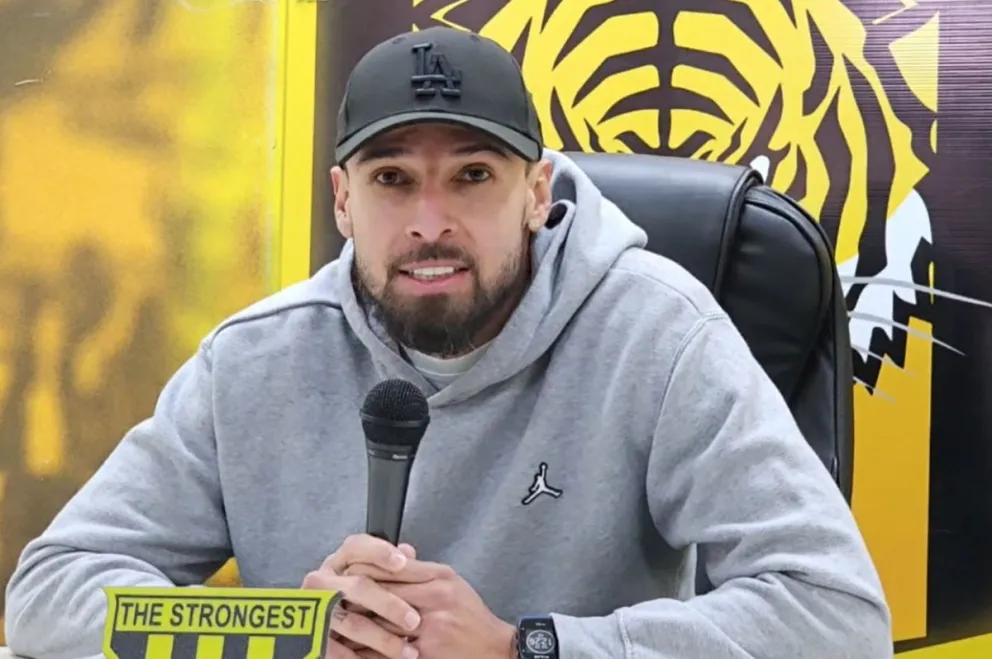 El jugador colombiano José Moua durante la conferencia de prensa. Foto: Captura de video