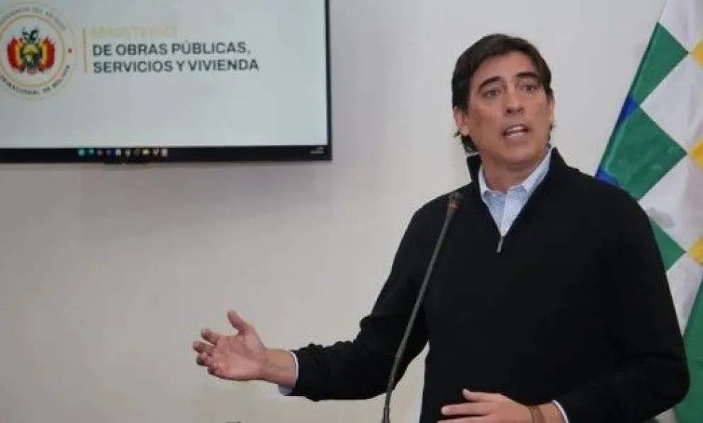 El ministro de Obras Públicas, Mauricio Zamora, en una conferencia anterior. Foto: APG