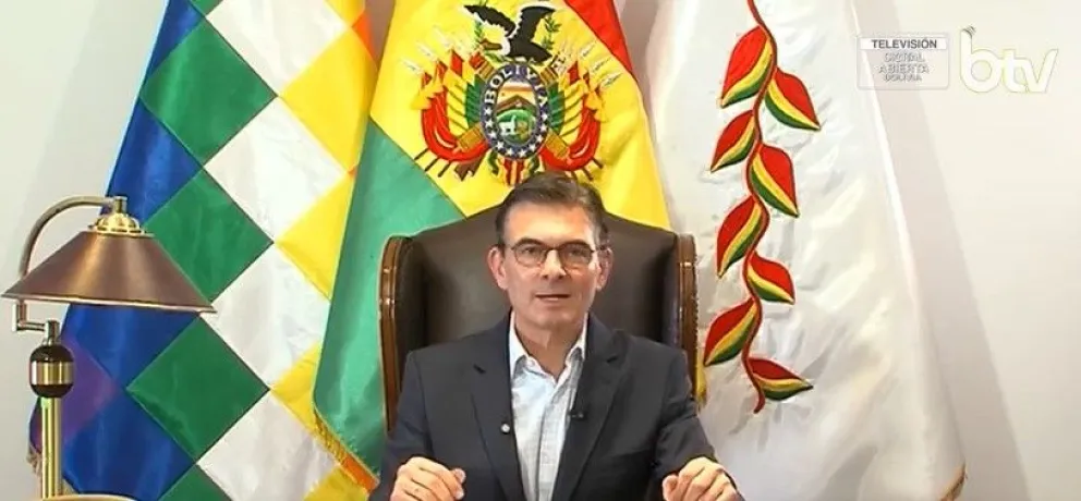 El presidente Rodrigo Paz en su mensaje por el 1 de mayo. Foto: Captura
