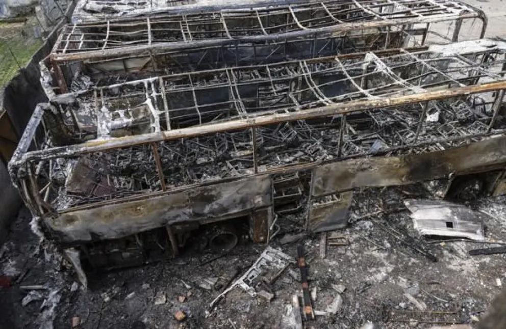 Imagen de los destrozos causados por un bombardeo ruso en la ciudad ucraniana de Odesa. Foto: EFE