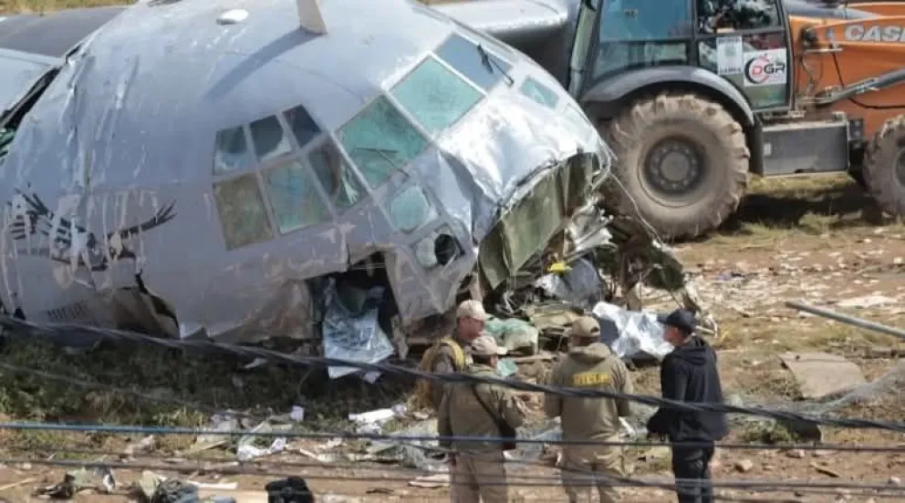 El avión siniestrado la tarde del 27 de febrero. Foto archivo