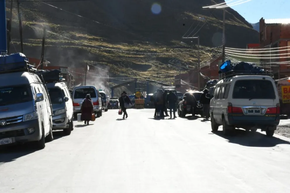 El bloqueo en la tranca de Urujara en La Paz. Foto: APG
