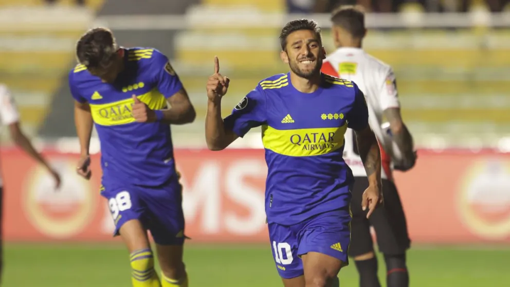 El argentino Salvio festeja el gole que le hizo a Always en 2022. Foto: Conmebol