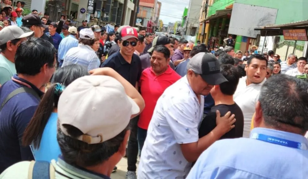El expresidente del Senado Andrónico Rodríguez en Yapacaní. Foto tomada de la cuenta en redes sociales de Andrónico Rodríguez