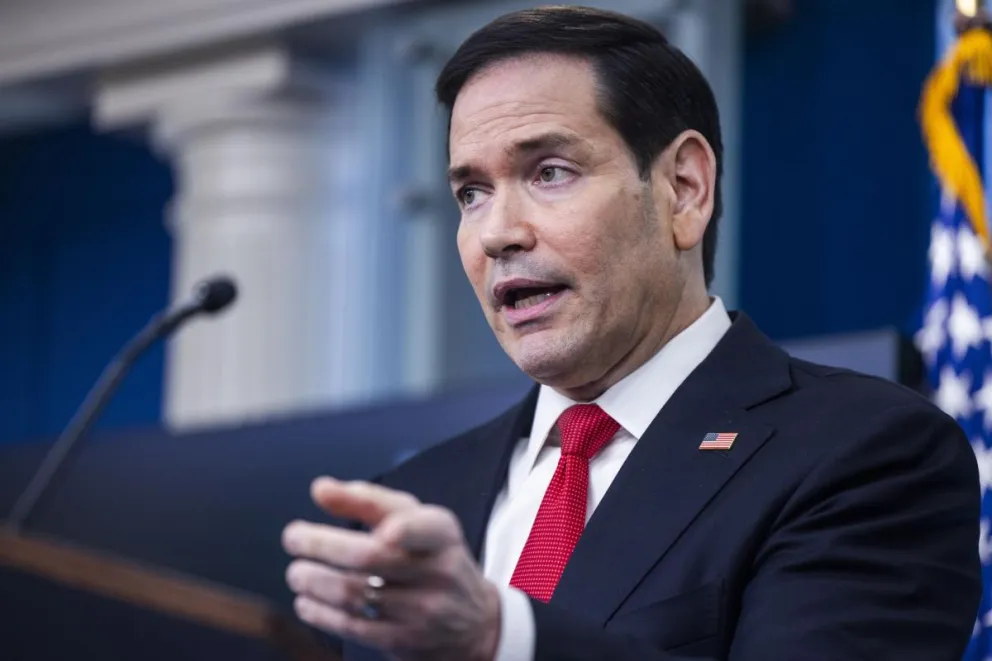 El secretario de Estado estadounidense, Marco Rubio, el martes pasado durante una rueda de prensa en la Casa Blanca. Foto: EFE