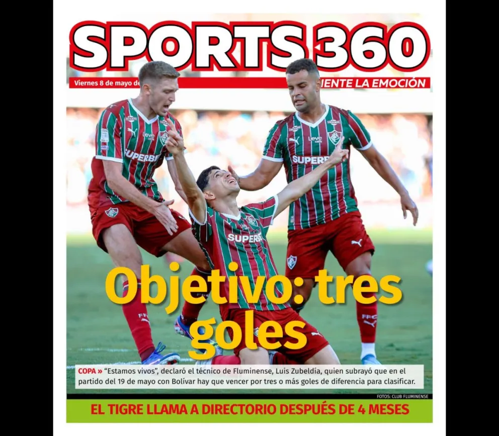 Equipo de Fluminense en un partido disputado en el estadio Maracaná, donde recibirá a Bolívar. Foto:CAF