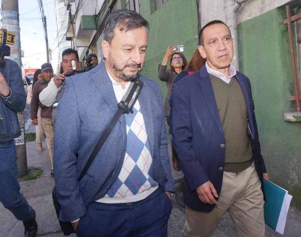 El exministro Mauricio Medinaceli en la Felcc. Foto: APG