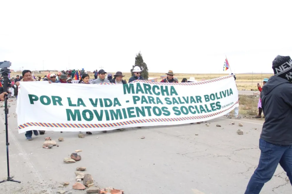 La marcha evista partió este martes desde Caracollo. Foto: APG