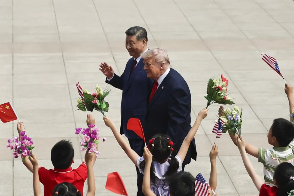 Los presidentes de Estados Unidos y China, Donald Trump y Xi Jinping durante su encuentro en Pekín. Foto: EFE