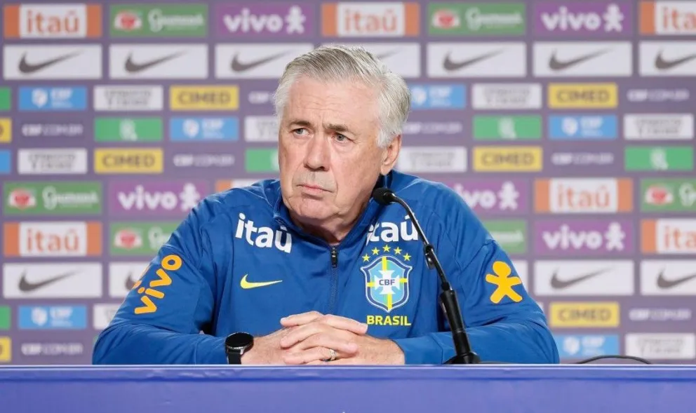 El italiano Carlo Ancelotti en una conferencia de prensa anterior. Foto: CBF