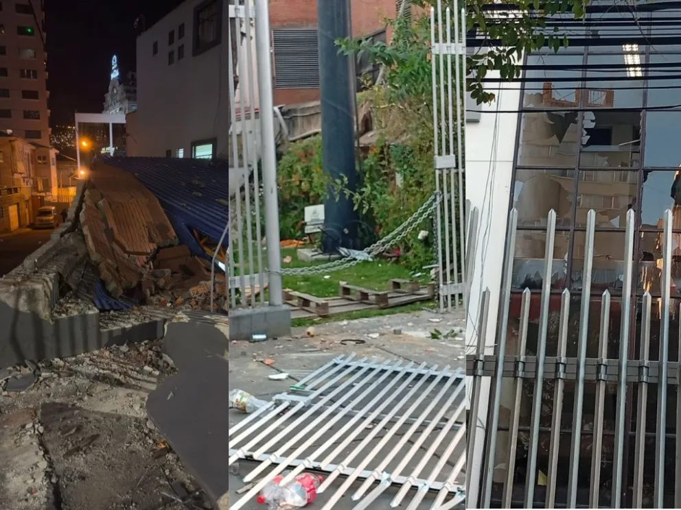 Los destrozos provocados durante los enfrentamientos del jueves. Foto: Ministerio de Educación