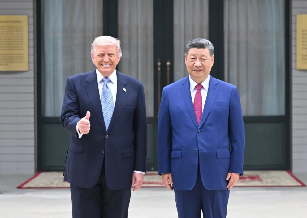 El presidente de los Estados Unidos, Donald J. Trump (i), junto al presidente chino, Xi Jinping (d), en Zhongnanhai, Pekín. Foto: EFE