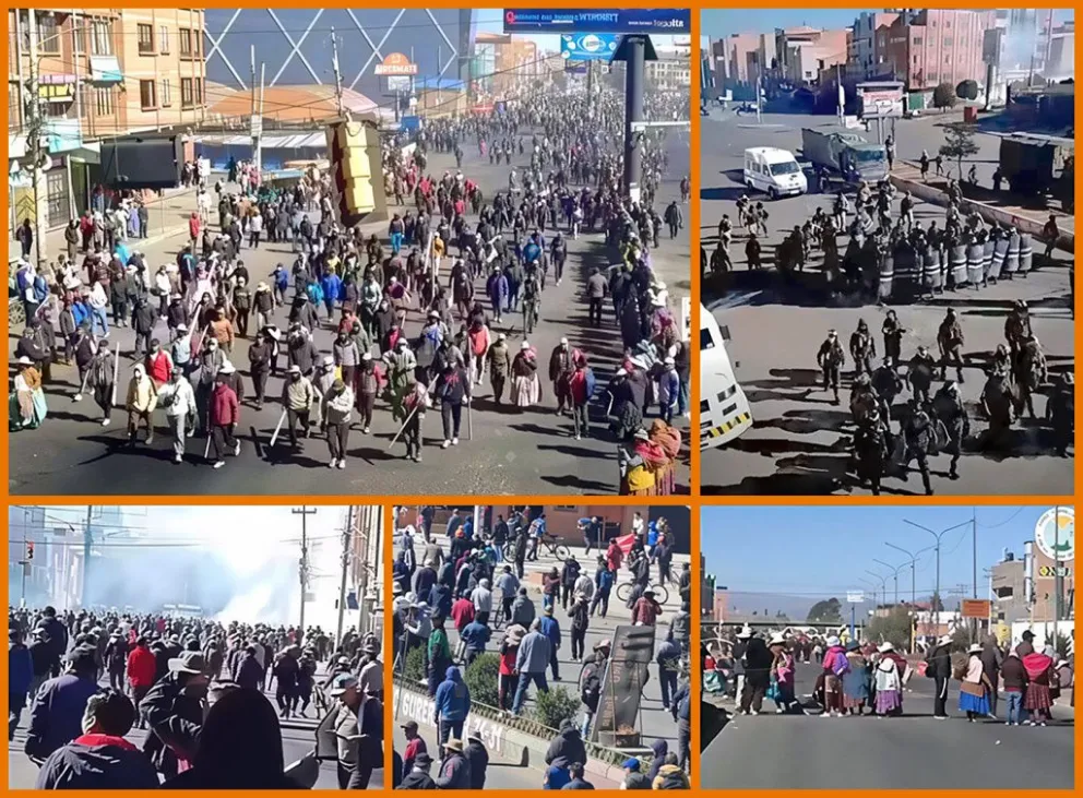 El panorama de los bloqueos en El Alto: Fotos:Captura de videos