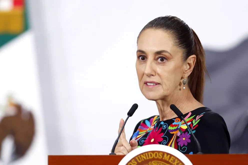 Imagen de archivo, la presidenta de México, Claudia Sheinbaum, habla durante una rueda de prensa. Foto: EFE
