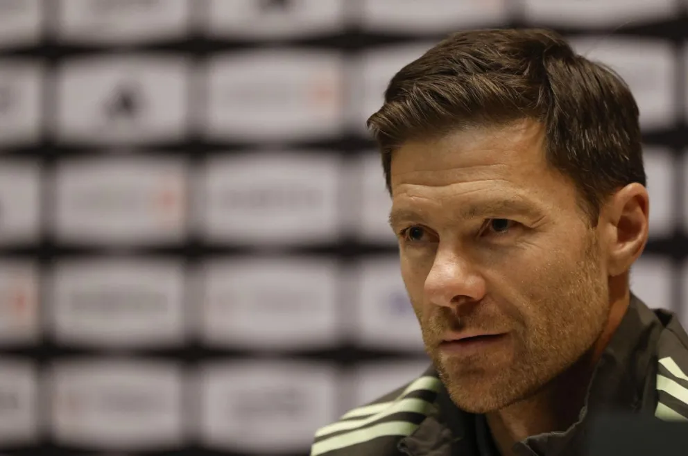 Xabi Alonso en una anterior conferencia de prensa. Foto: EFE.