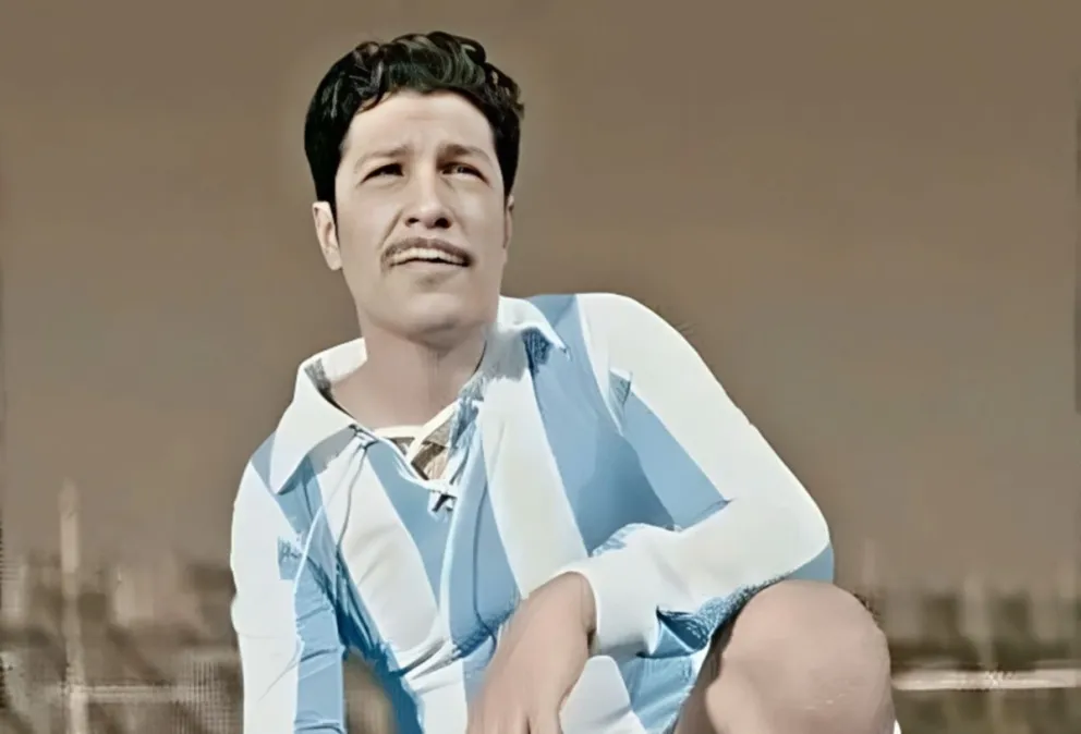 Stábile con la casaca de la selección de Argentina.