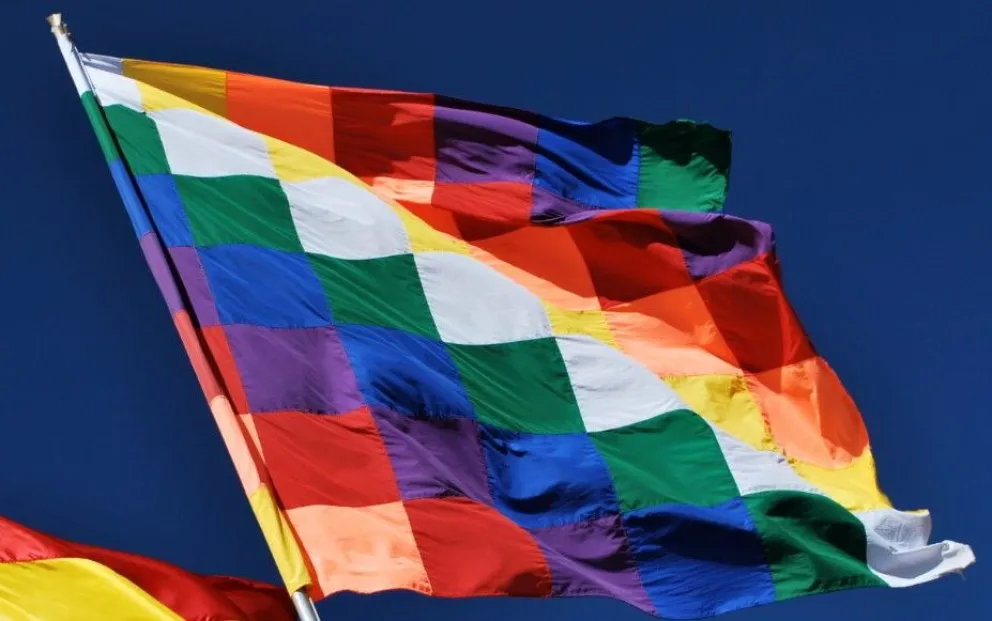 El Gobierno afirmó que la Wiphala representa la identidad y diversidad del país. Foto: estamosvivos.com.bo
