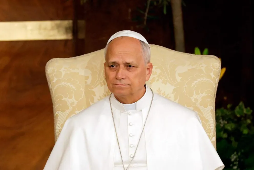 El papa León XIV durante su visita a la Universidad La Sapienza de Roma, Italia. Foto: EFE