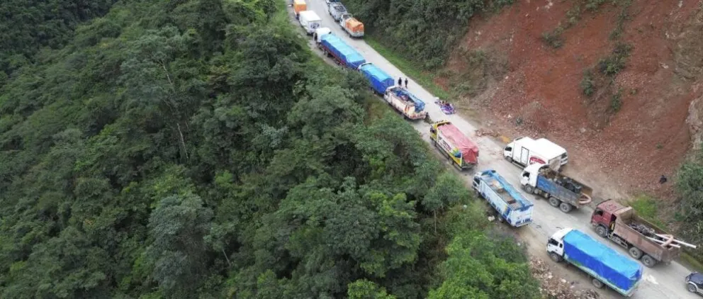 El bloqueo al norte de La Paz comenzó a finales de abril. Foto: APG
