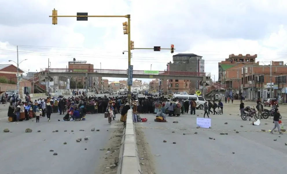 Un bloqueo anterior en la ciudad de El Alto. Foto archivo: APG