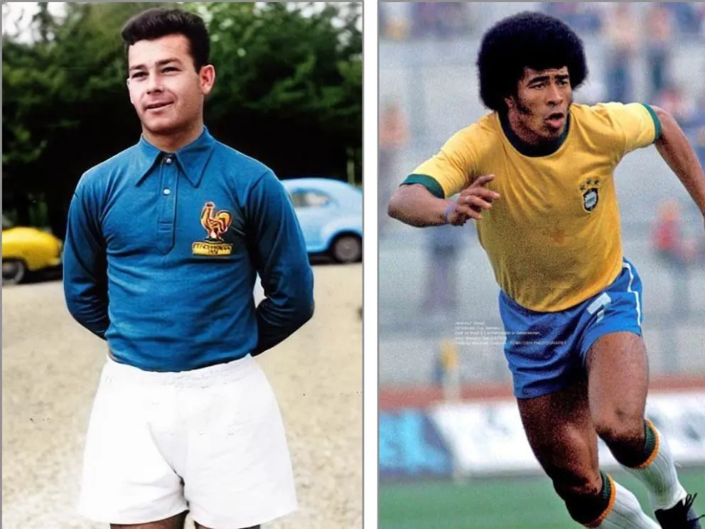Fontaine de la selección francesa y Jairzinho de la Canarinha. Fotos: PNT