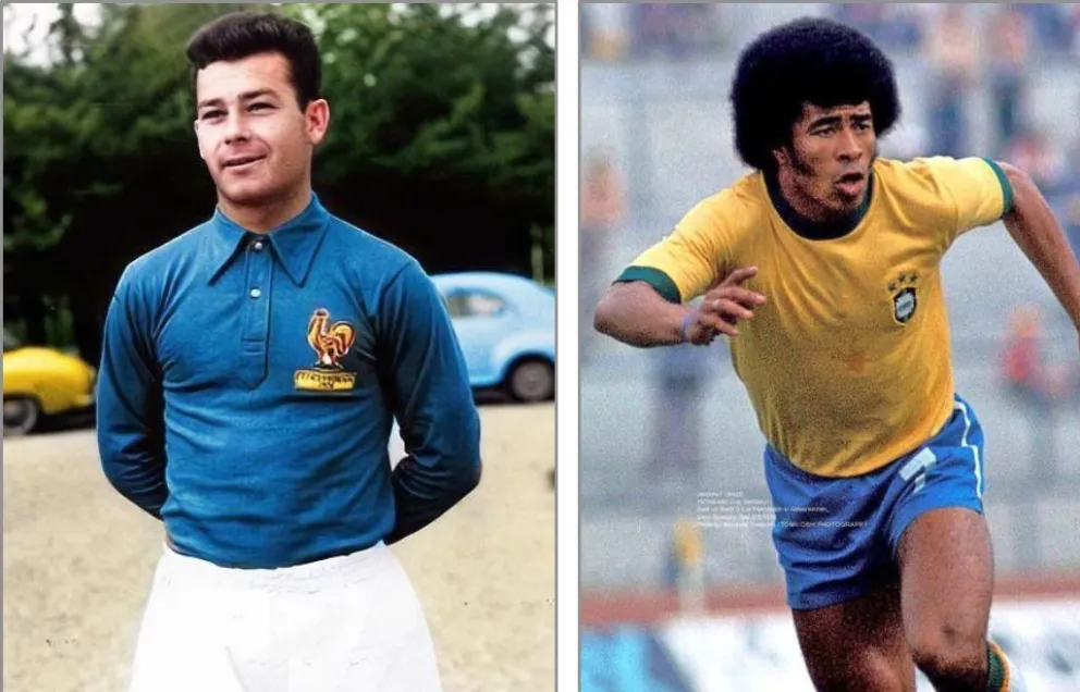 Fontaine de la selección francesa y Jairzinho de la Canarinha. Fotos: PNT
