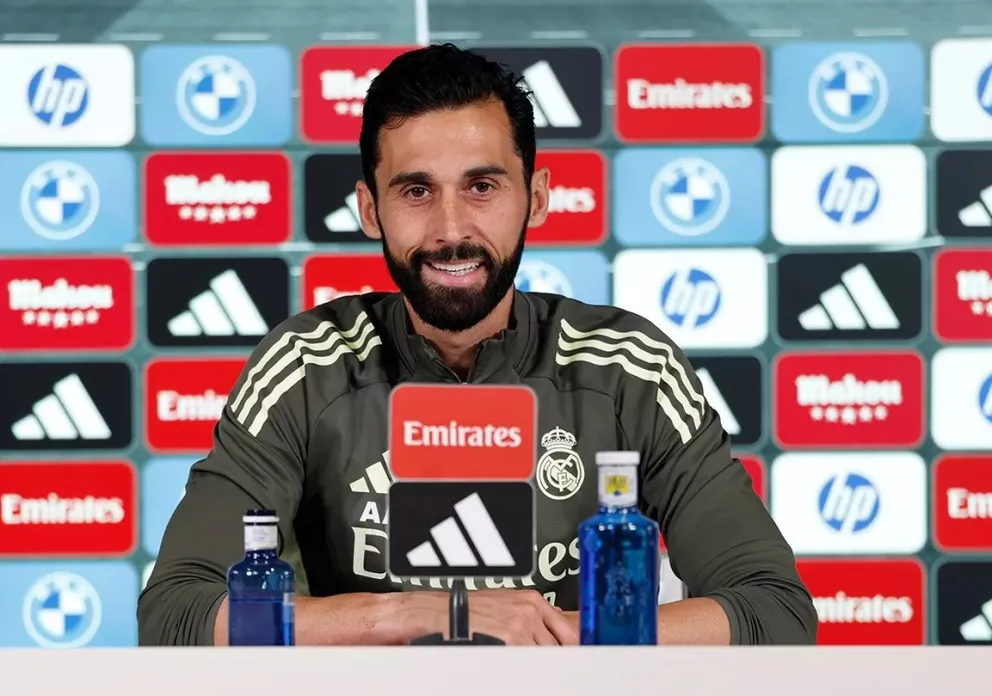 Arbeloa durante la conferencia de prensa. Foto: Real Madrid.