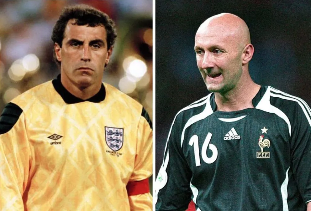 Shilton (izq.) y Barthez con sus selecciones.