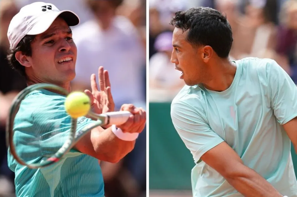 Prado (izq.) y Dellien, en sus partidos del Grand Slam francés. Fotos: Roland Garros.