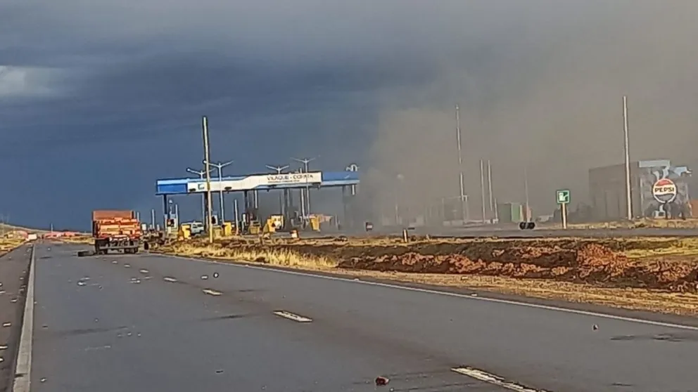 Una de las imágenes del ataque que compartió el Ministerio de Obras Públicas, Servicios y Vivienda. Foto: Ministerio de Obras Públicas, Servicios y Vivienda