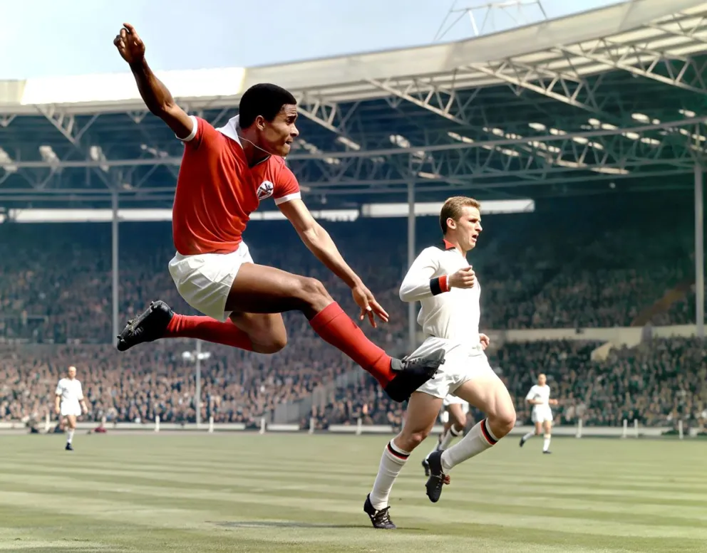 Eusebio muestra su elasticidad durante el Mundial de 1966. Foto: PNT