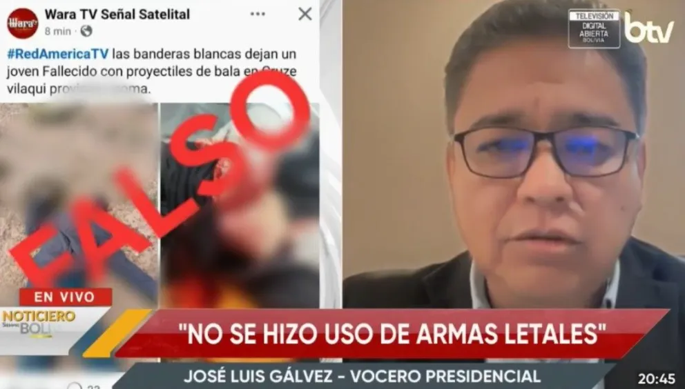  El vocero presidencial, José Luis Gálvez, en Bolivia Tv. Foto: ABI