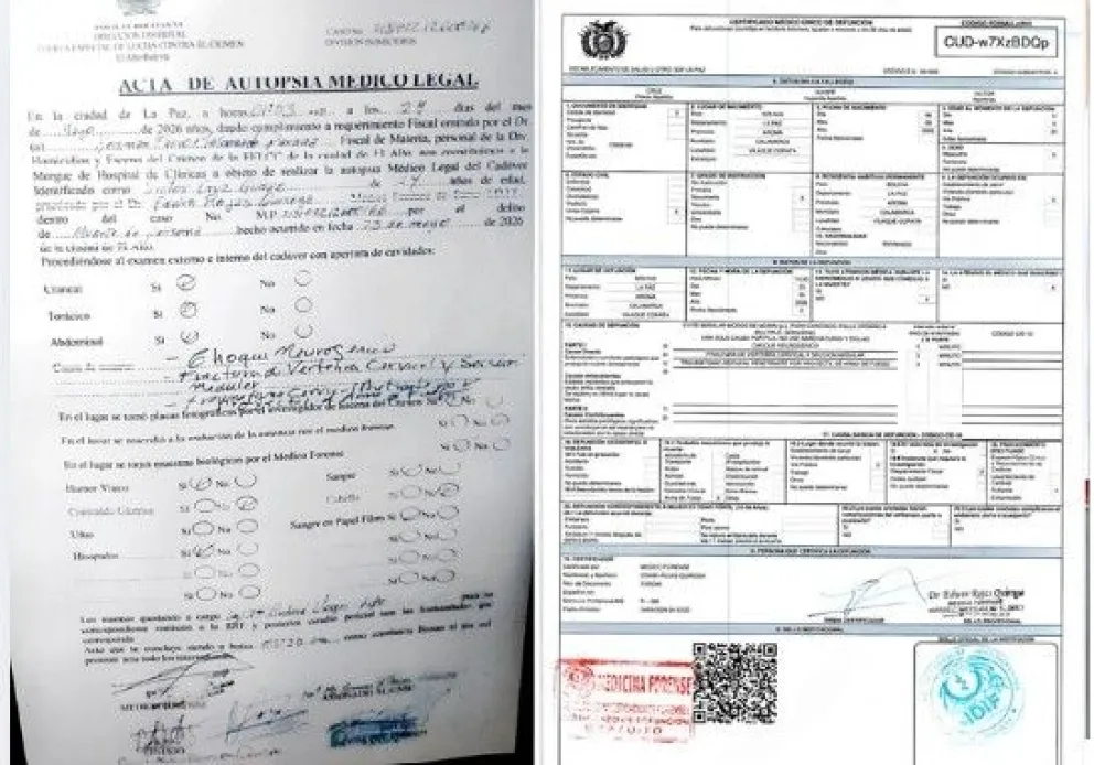 Los documentos sobre el deceso del joven de 24 años. Foto: Composición de los documentos publicado por ANF