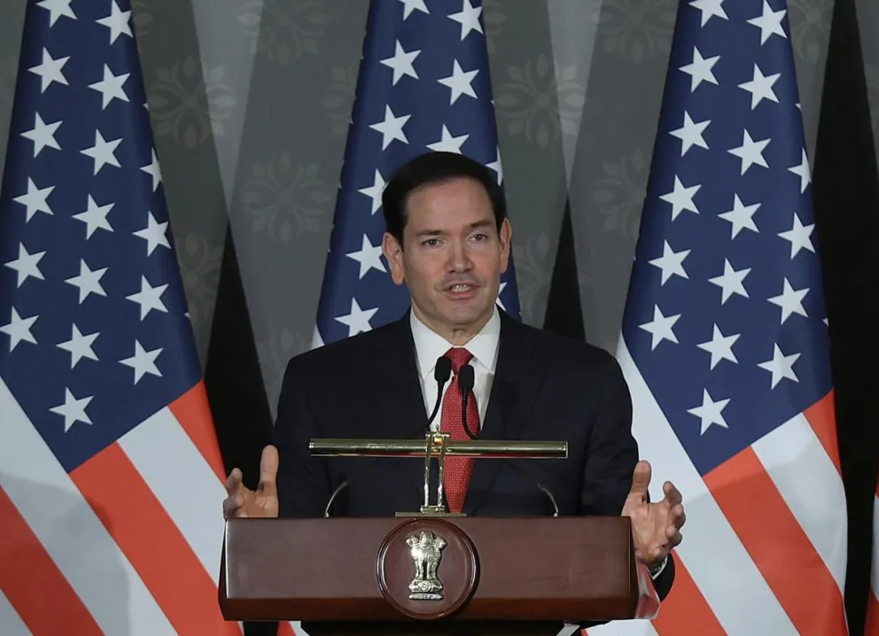  El secretario de Estado estadounidense, Marco Rubio, en una rueda de prensa junto al ministro de Asuntos Exteriores de la India, Subrahmanyam Jaishankar. Foto: EFE