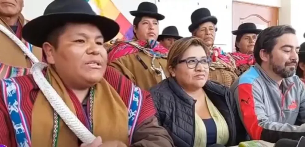 Comisión Jurídica de la Federación de Campesinos de La Paz informa de la situación jurídica de detenidos. Foto: captura de imagen