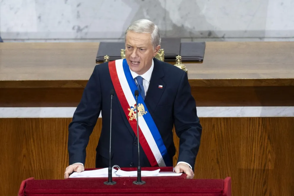 El presidente de Chile, José Antonio Kast, fue captado este 1 de junio, durante su primer discurso sobre el estado del país, ante el Parlamento, en Valparaíso (Chile). EFE