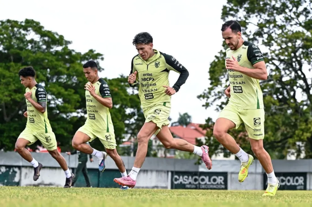 El último entrenamiento del seleccionado nacional en la capital oriental. Foto: FBF