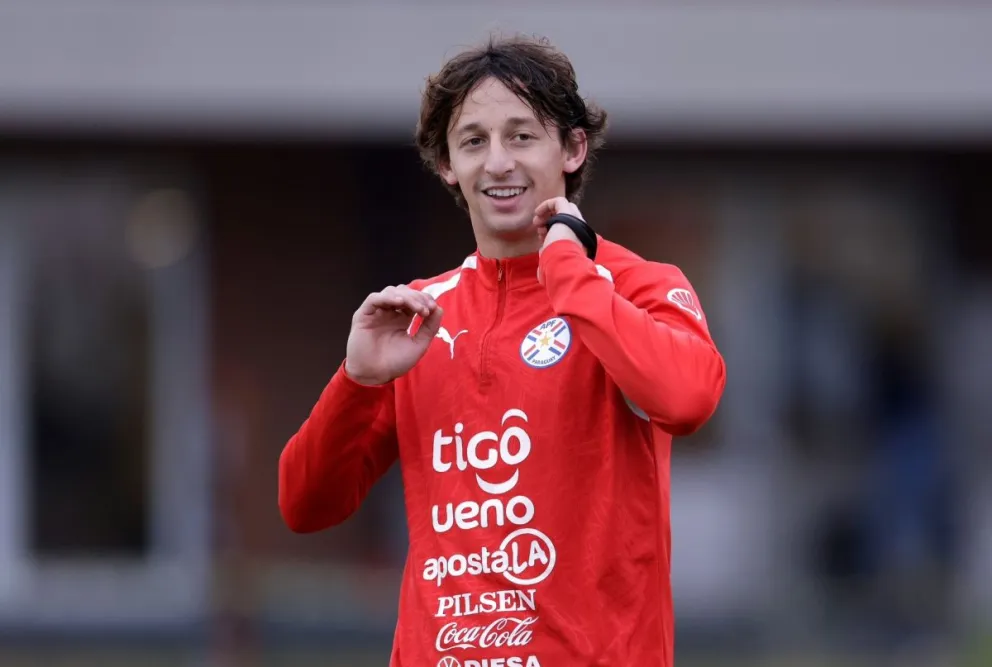 Matías Galarza en uno de los últimos entrenamientos de la selección paraguaya. Crédito: Selección Paraguaya