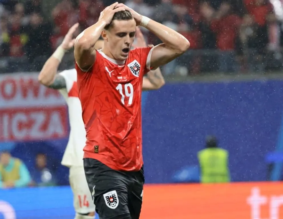 Christoph Baumgartner en un partido anterior de la selección de Austria. Foto: EFE