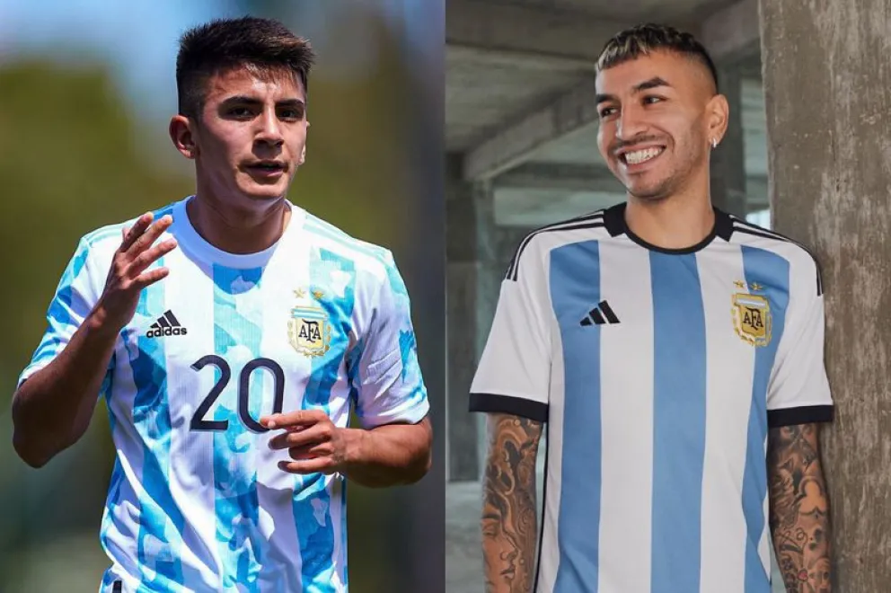 Thiago Almada y Ángel Correa que fueron campeones con la Albiceleste en 2022. Foto: DE