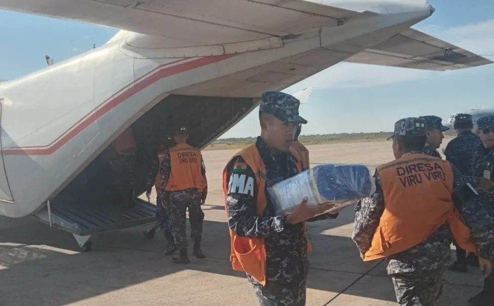 El país recibió 30 toneladas de alimentos, en calidad de ayuda humanitaria de Perú, Chile, Brasil y Paraguay. Foto Correo del Sur 