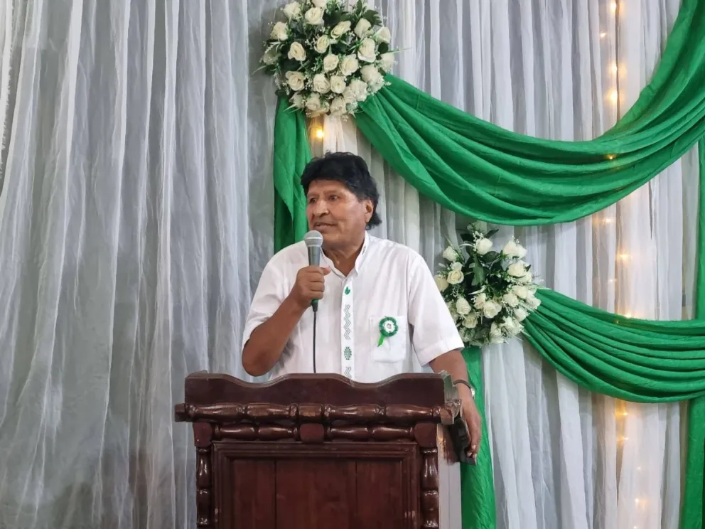 Evo Morales en la sesión de Honor por los 56 Aniversario del Municipio de Villa Tunari. Foto: RKC