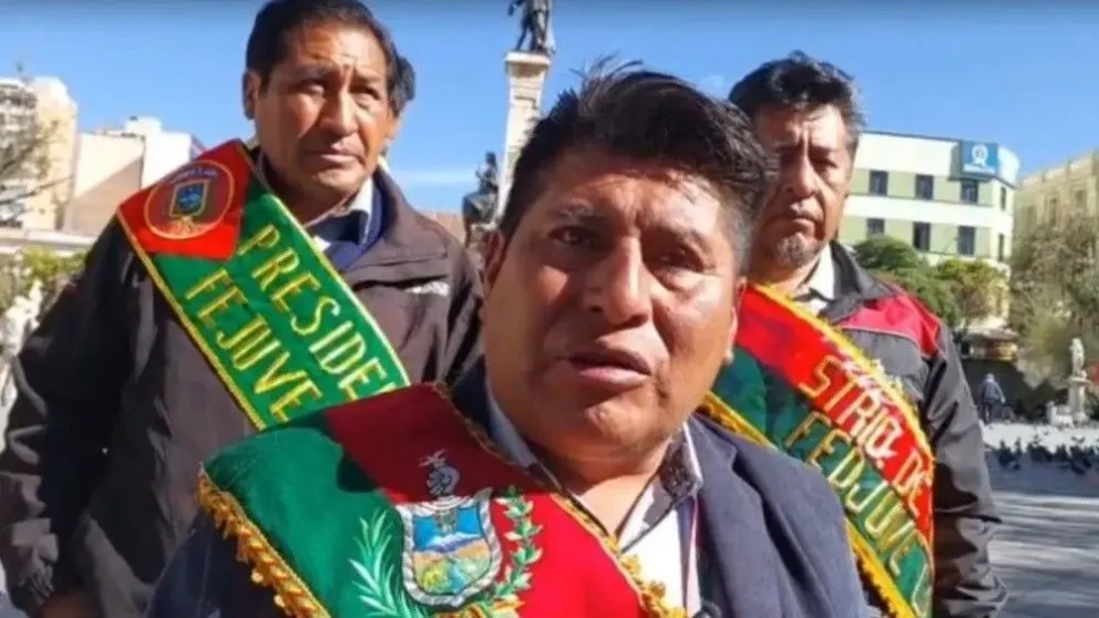 Justino Apaza, dirigente de la Fedjuve de La Paz. Foto: RRSS