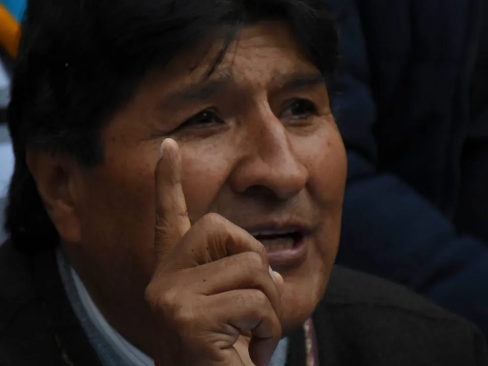 El expresidente Evo Morales, en un anterior contacto con la prensa. Foto: APG archivo 