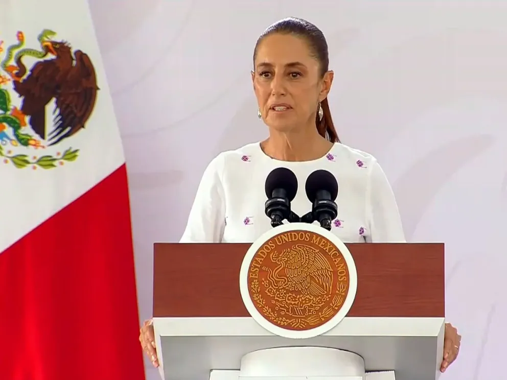 La presidenta de México, Claudia Sheinbaum, en una conferencia de México. Captura de video: cedida por la presidencia de México.