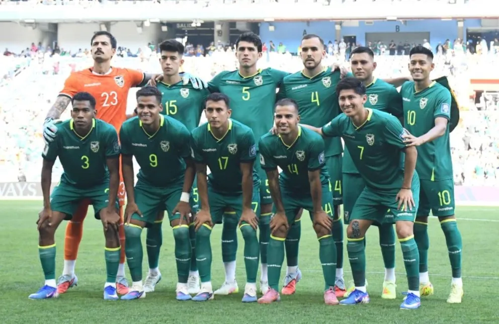 La Selección boliviana que jugó el partido frente a Surinam en marzo. Foto: Agencia Marka Registrada